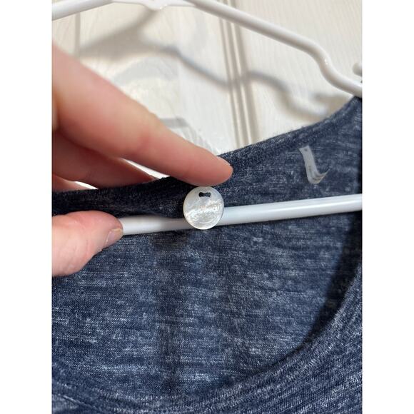 Margaret O’Leary Merino Wool Linen Blend Heathered Blue Tank Medium - Picture 5 of 7